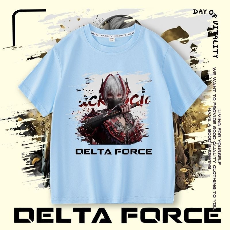 Dragon Eclipse Gold Rose Peripheral Boys Short Sleeve Loose Half-sleeve Children's T-shirt