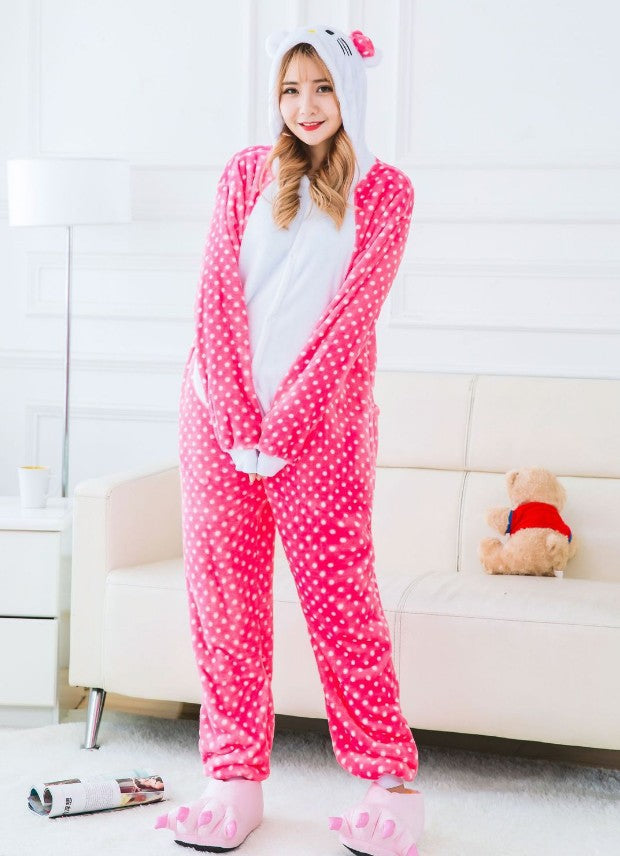 Children's Cartoon Animal One-piece Pajamas Rainbow Flannel Lion Cute Long Jumpsuit, Climbing Suit