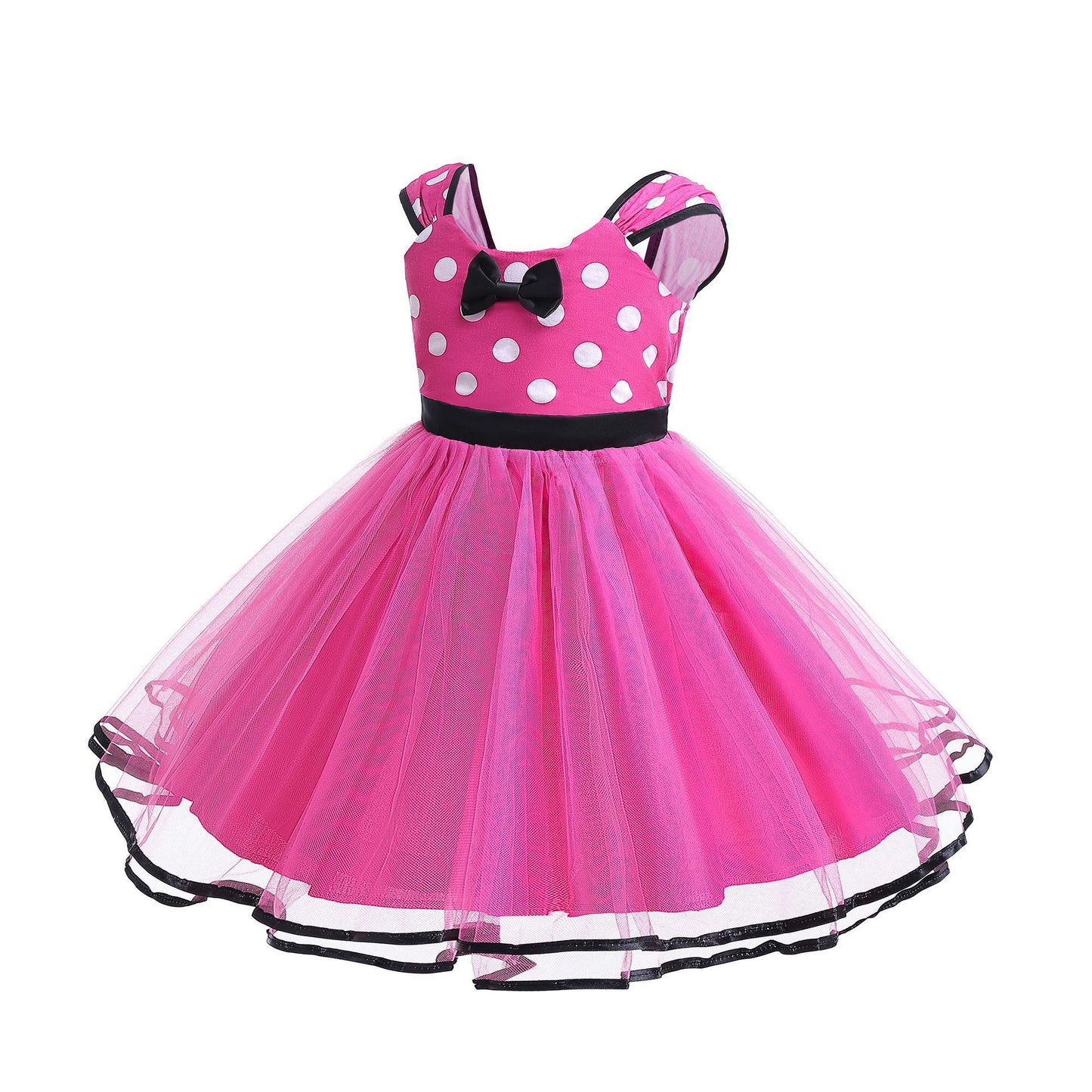 Children's Bubble Skirt Cute Polka Dot Bow Performance Children's Dress