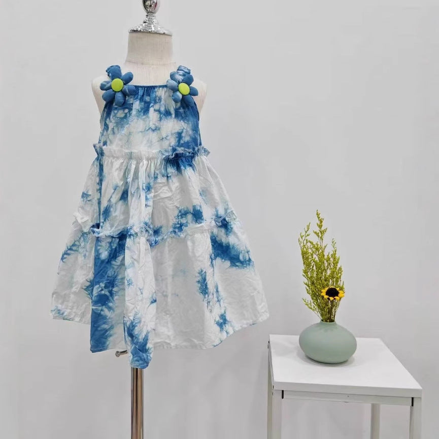 Summer Chinese Style Ethnic Radix Plant Handmade Western Frog Button Children's Dress