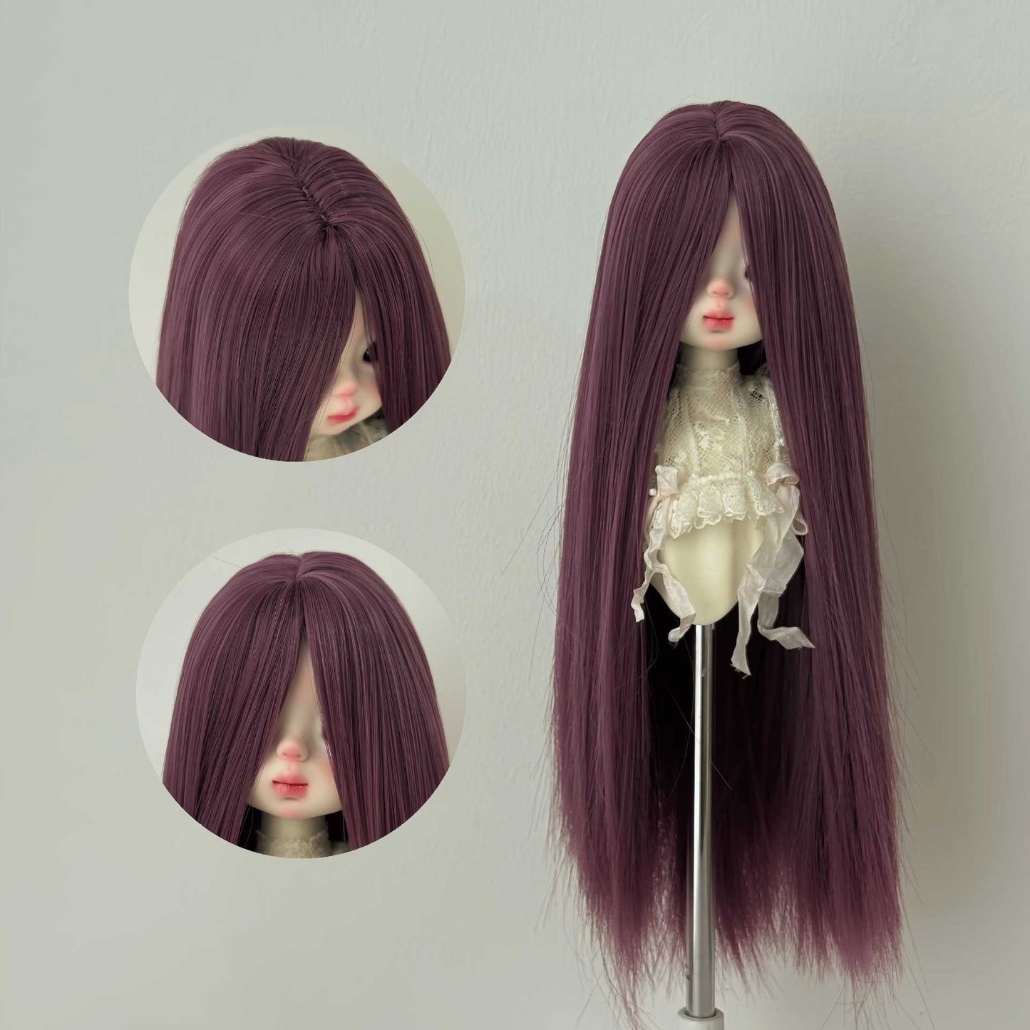 Points Soft Silk Long Straight Hair Cover Bangs Cos Wig