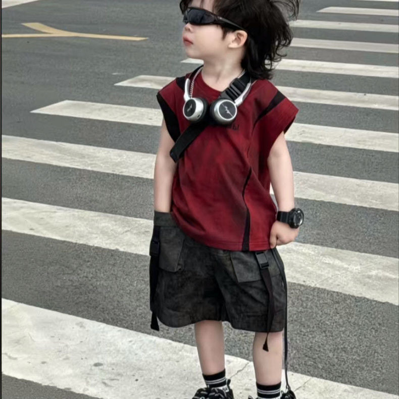 Children's Boy Summer Wear Vest Korean Style Handsome Children's Suit