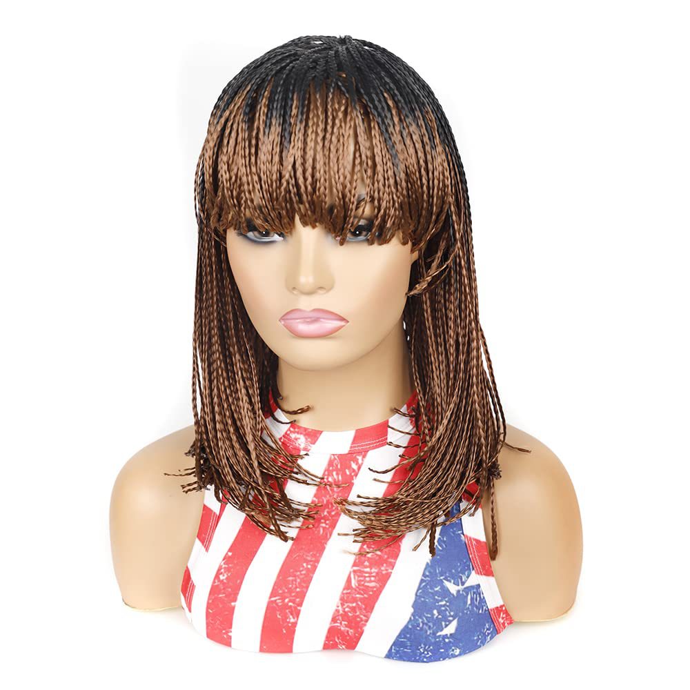 Women's African Crochet Chemical Fiber Small Braid Wig Short Straight Hair