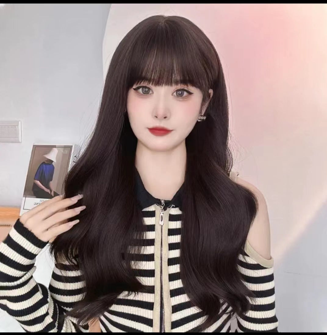 Women's Curly Hair Natural Korean Fashionable Big Wig Long Curls
