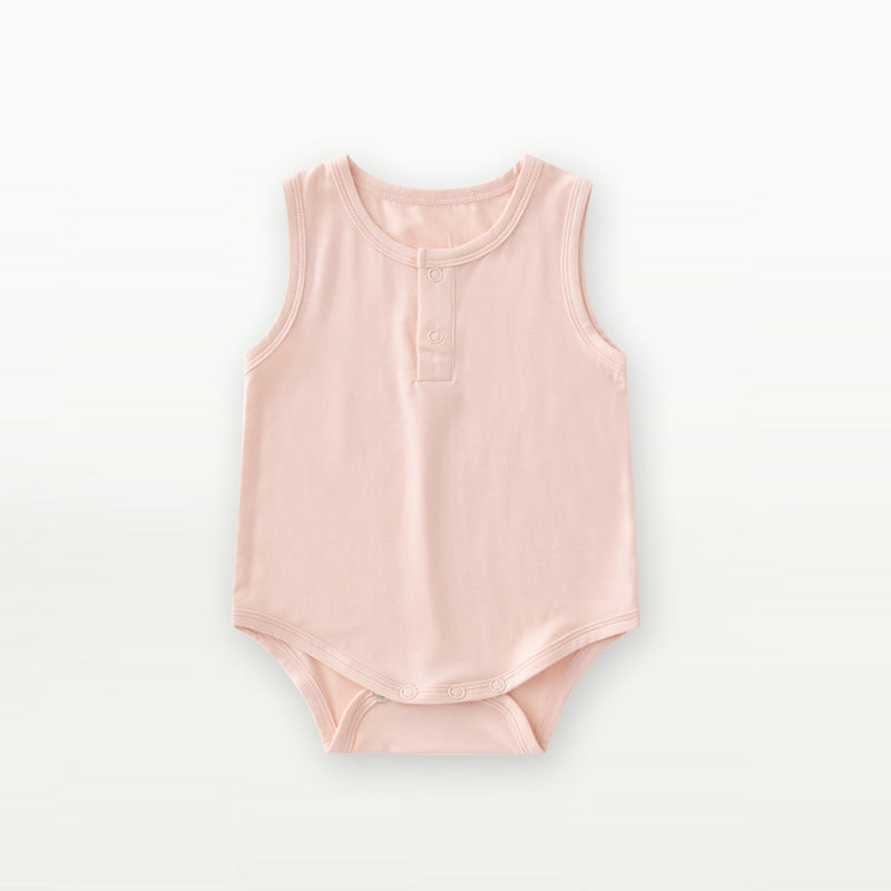 Fiber Clothes For Babies Summer Thin Clothing Sleeveless Vest Born Jumpsuit, Climbing Suit