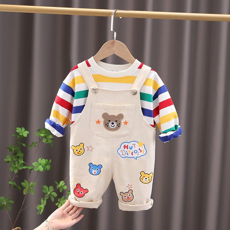 Children's Autumn Clothing Spring Summer Two-year-old Suspender Pants Children's Suit