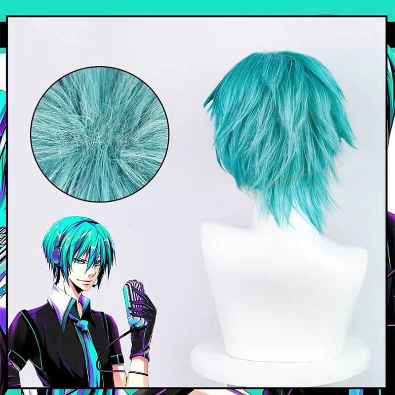 Men's Love War Version Blue Hair Phase One Cos Wig