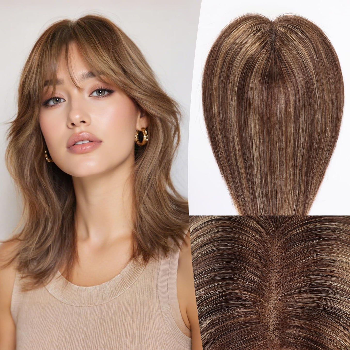 Mesh Bottom One-piece Invisible Seamless High Skull Top Wig