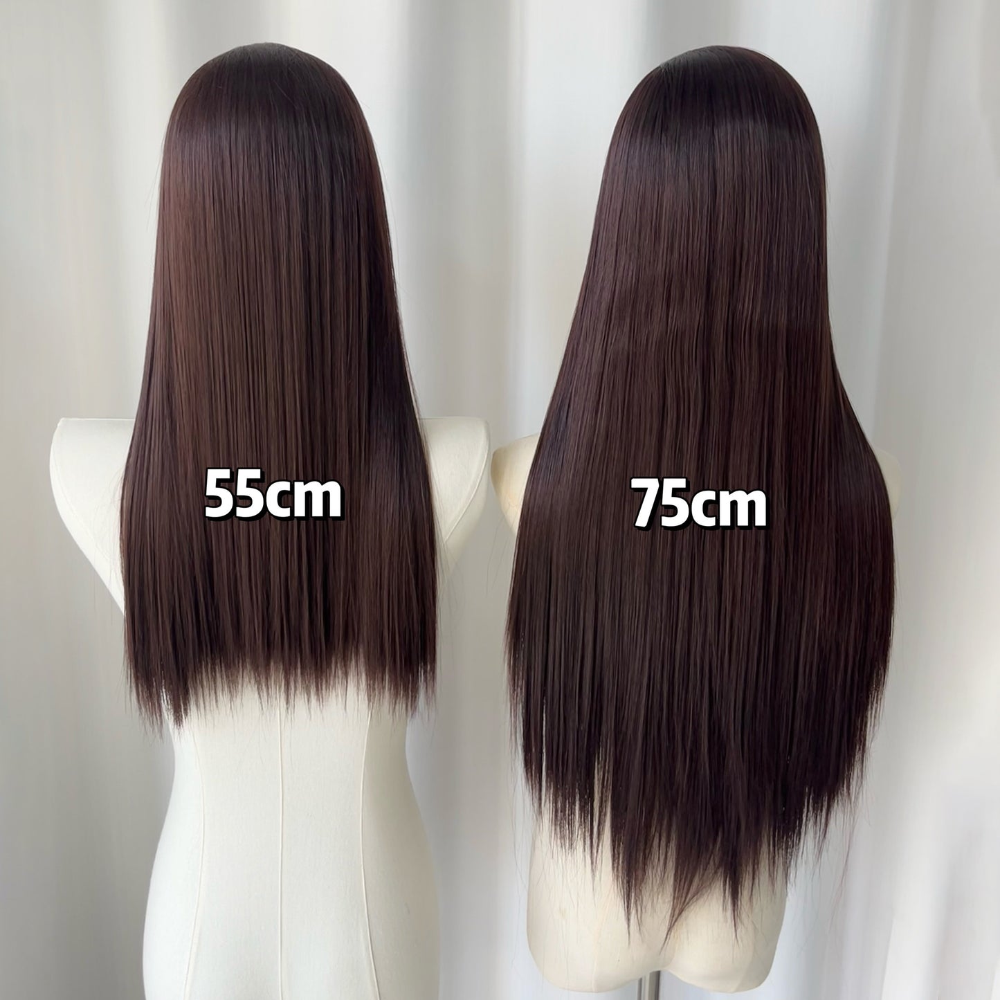 Brown Hand Crochet Forehead Lace Female Comic Long Straight Wig