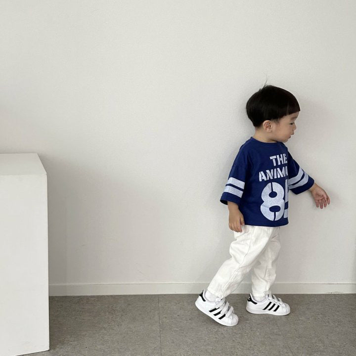 Children's Korean Style Summer Letters Numbers Printing Fashionable Boys Long Sleeve Children's T-shirt