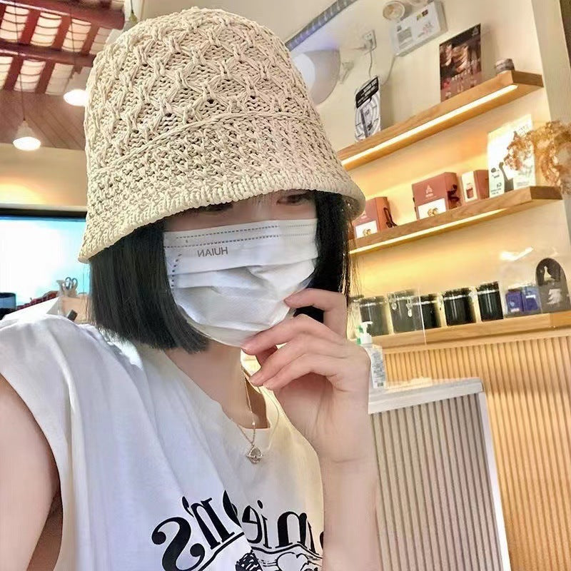 Women's Hat One-piece Inner Buckle Breathable Hollow Wig Short Straight Hair