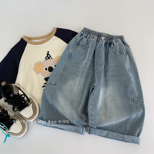Children's Spring Korean Style Jeans Trousers Children's Pants