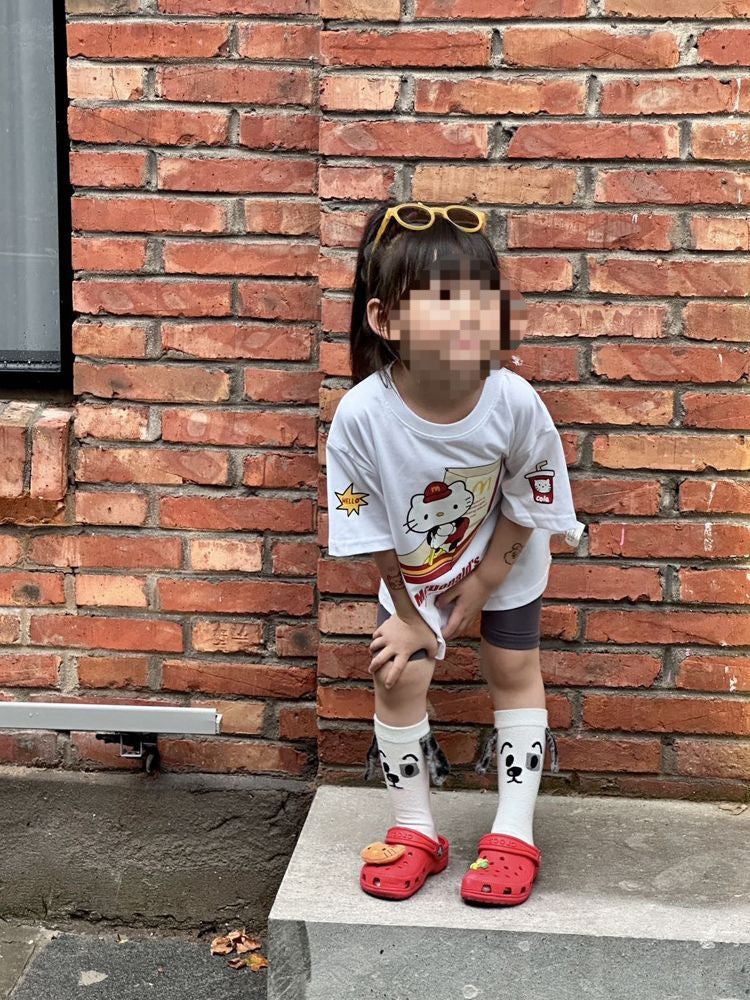 Cartoon Print Short Sleeve Loose Versatile Children's T-shirt