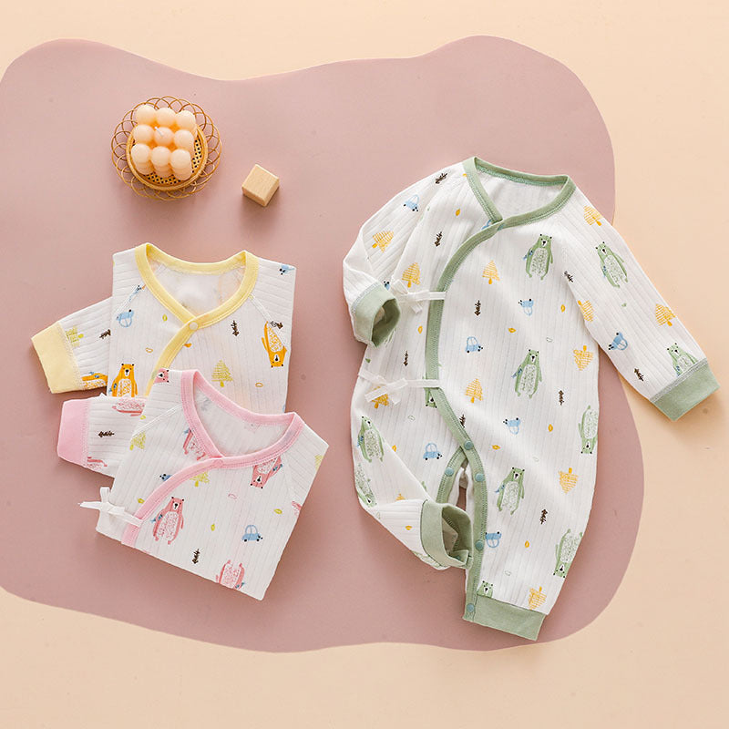 Rompers Born Boneless Cotton Closed Bellyband Crawling Jumpsuit, Climbing Suit