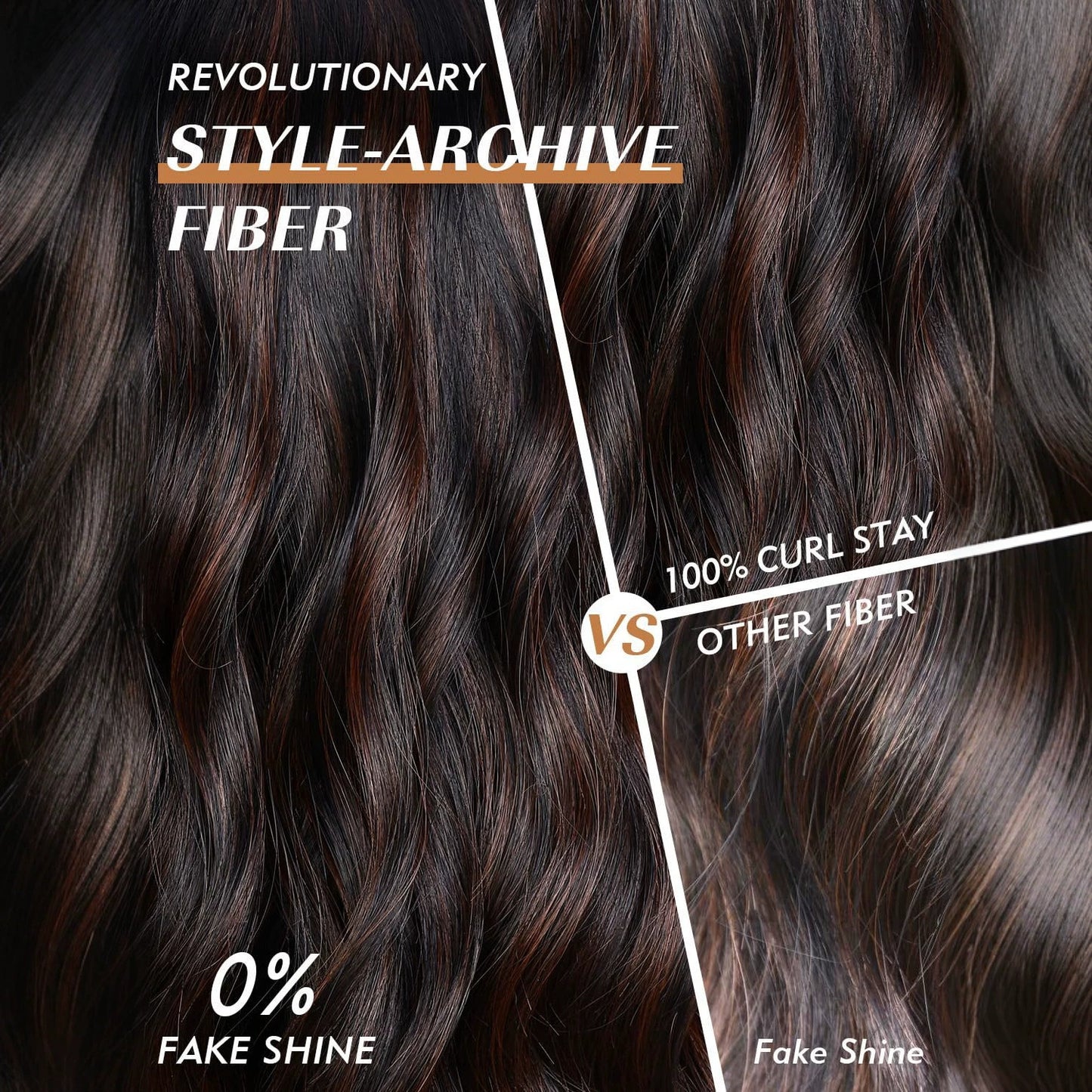 Women's Dyed Water Ripple Fiber Synthetic Wigs Wig Short Curly Hair