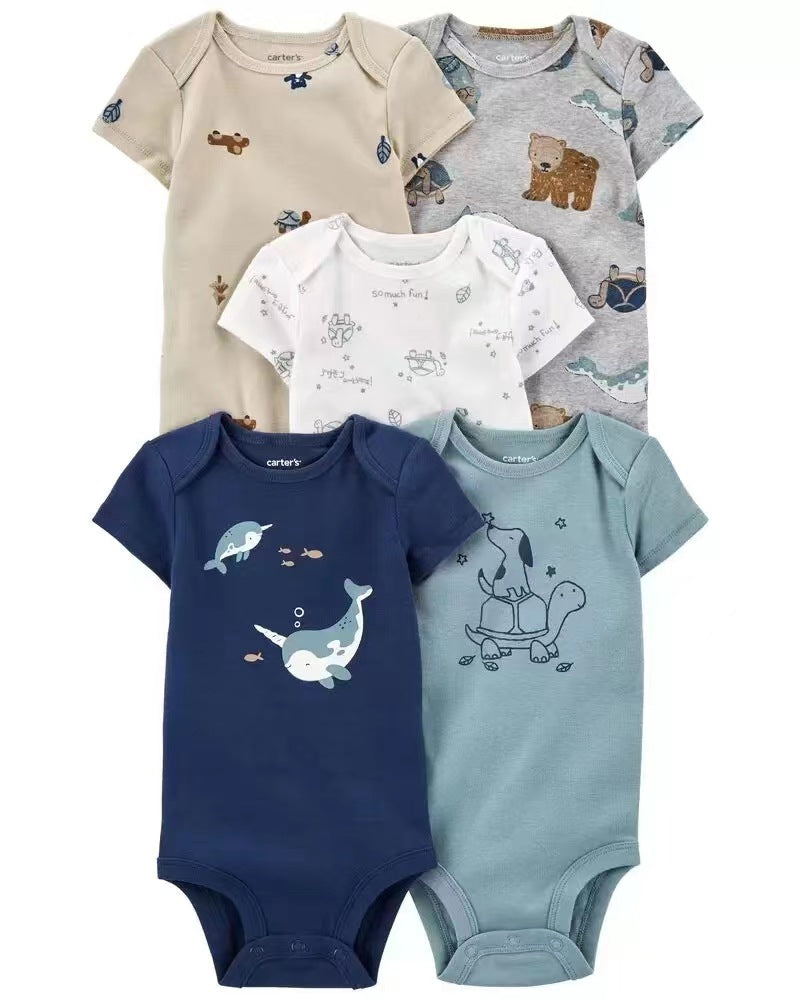 Summer Jumpsuit Short Sleeve Male Female Ha Class Cotton Jumpsuit, Climbing Suit