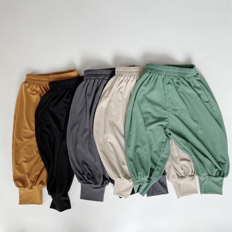 Children's Cool Summer Shaking Korean Style Loose Wide Leg Ice Silk Children's Pants