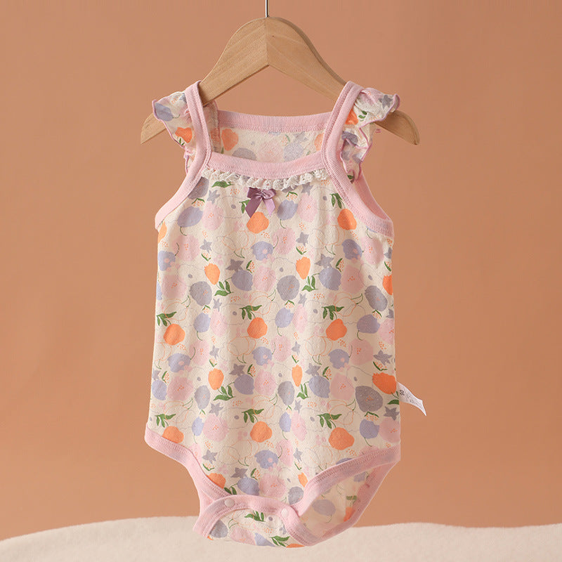 Summer Thin Rompers Sleeveless Triangle Cotton Breathable One-piece Jumpsuit, Climbing Suit