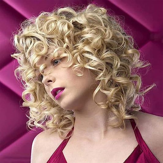 Cool Charming Women's Fashion Head Cover Wig Short Curly Hair