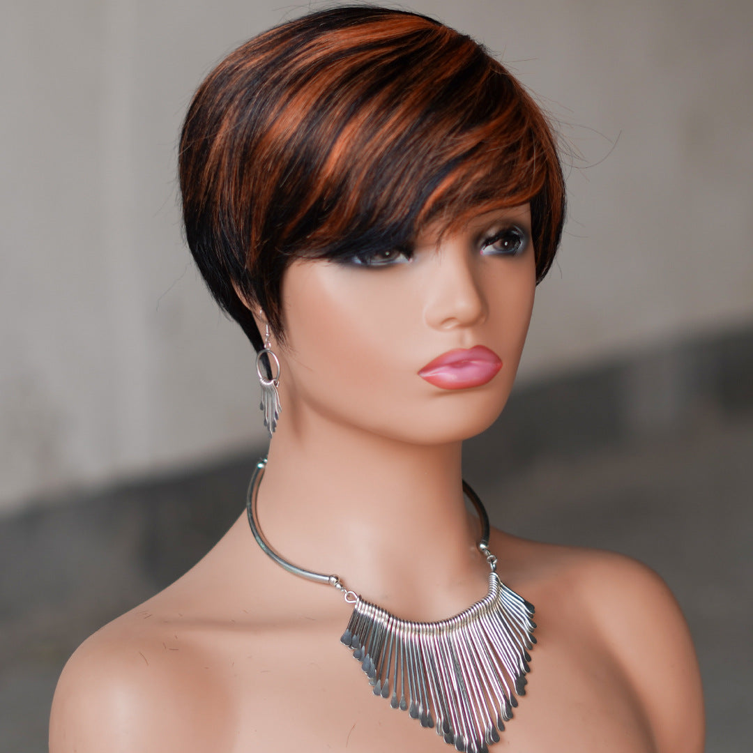 Africa Human Short Full Mechanism Headgear Real Hair Wig