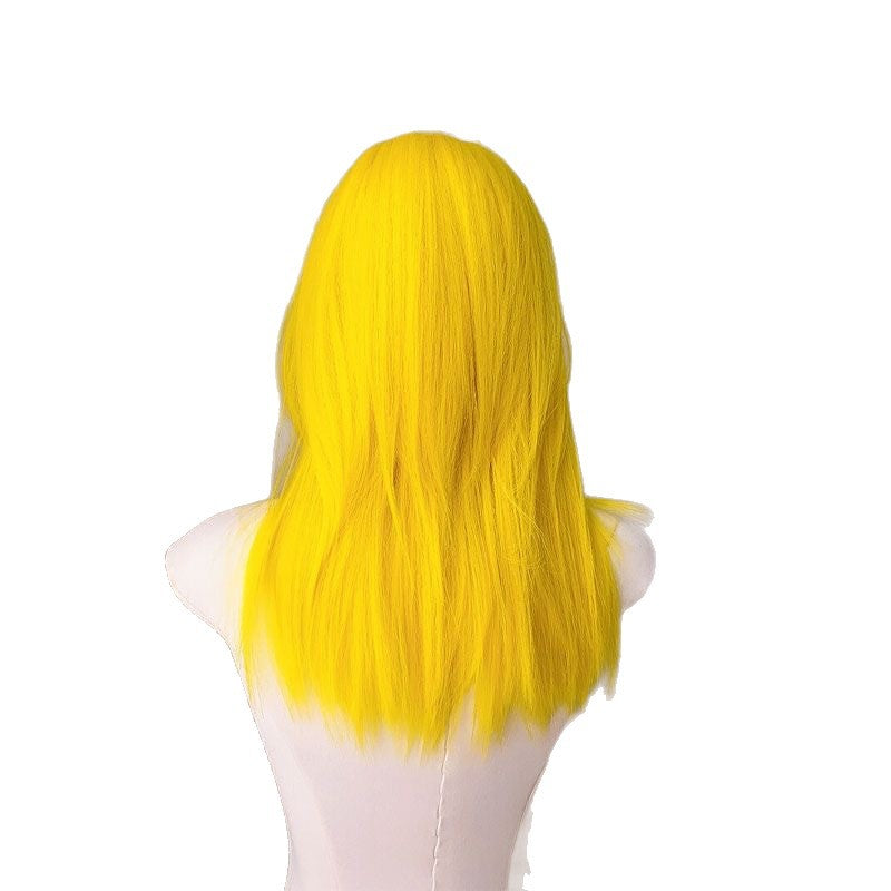 Female Bangs Level Mid-length Fashion Trendy Head Shape Simulation Full Wig Short Straight Hair