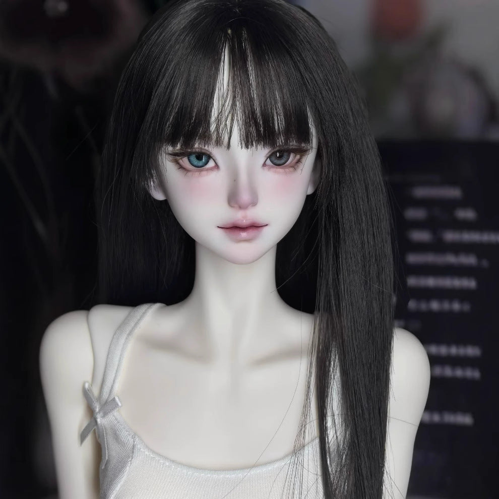 Straight Bangs Long Black Hair Good-looking Cos Wig