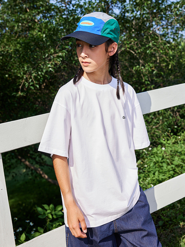 Children's Summer Thin Boys Retro Mountain Short Sleeve Medium Big Casual Children's T-shirt