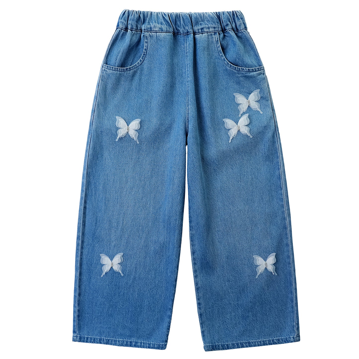 Children's Domestic Matchet Three-dimensional Butterfly Middle Big Children's Pants
