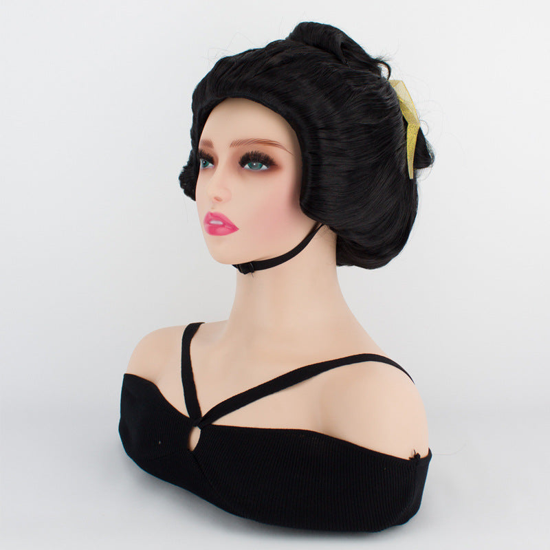 Geisha Big Plate Hair Stage Performance Whole Fiber Head Cos Wig