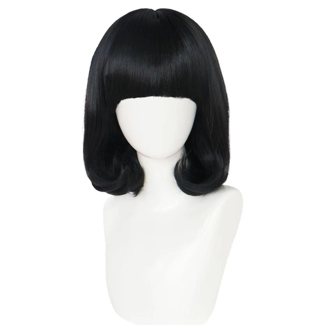 Men's Black Bangs Inner Buckle Short Hair Natural Fluffy Cos Wig