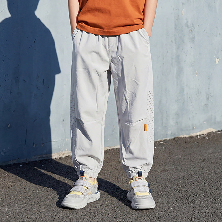 Children's Boy Summer Thin Punching Breathable Outer Wear Children's Pants