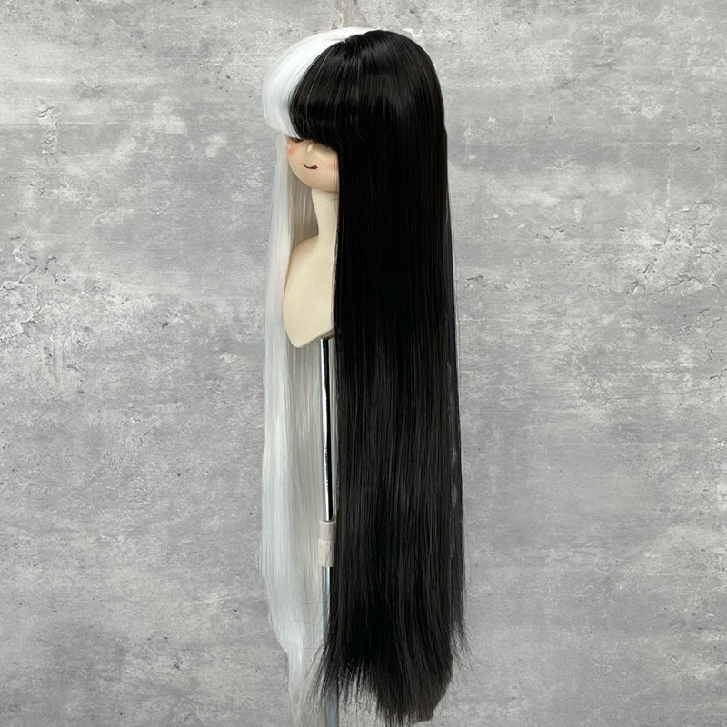 Black White Head Two-dimensional Doll Points Cos Wig