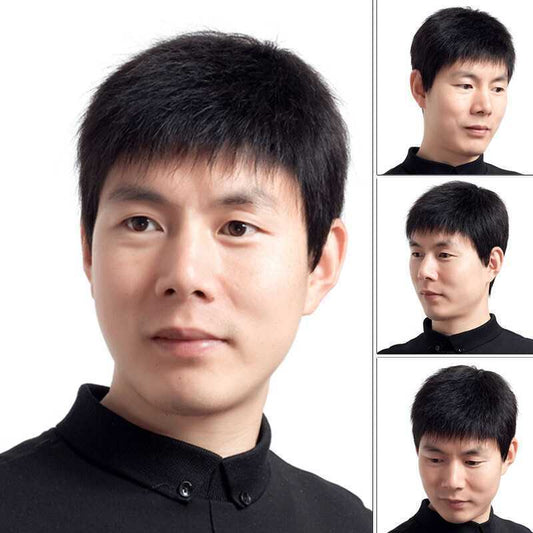 Men's Bald Head Can Wear Natural Breathable Full Men's Wig