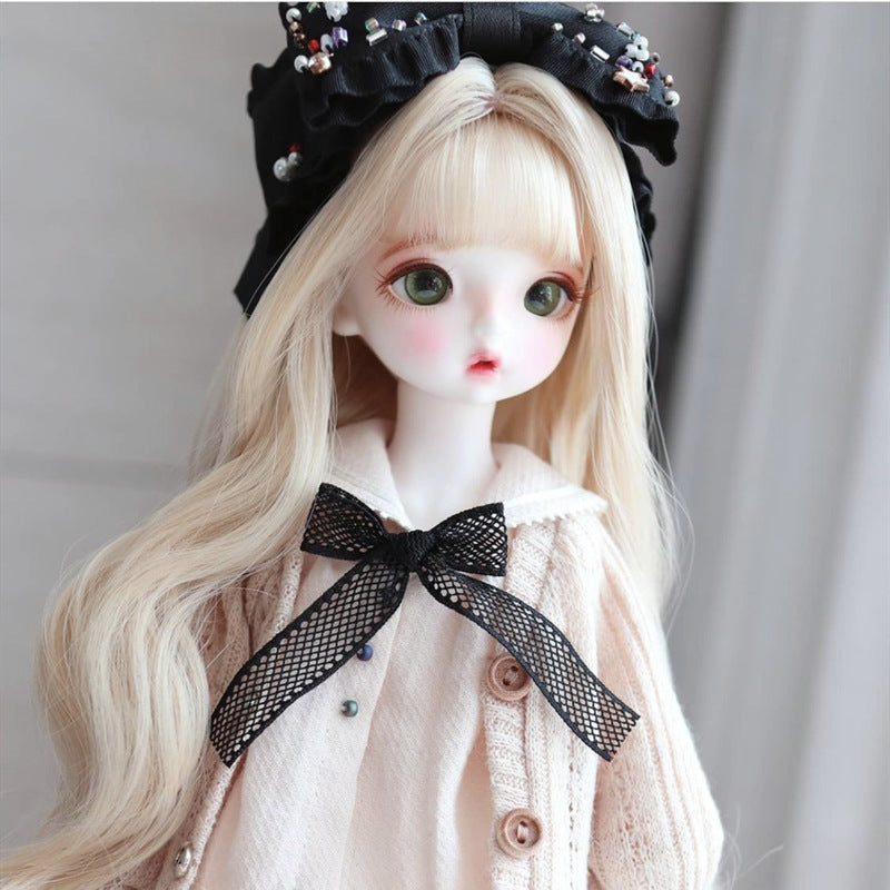 Points Kitty Doll Simulation Toy Birthday Gift Dress Wig Long Curls