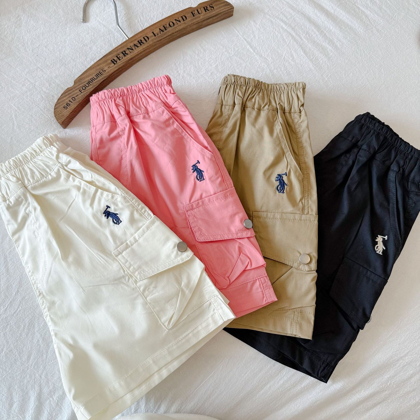 Women's & Children's Shorts Summer Solid Color Fifth Thin Pocket Middle Children's Pants
