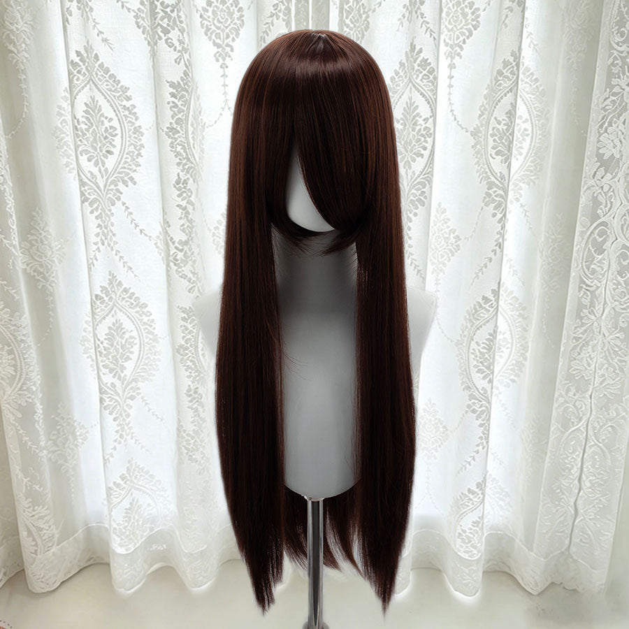 Universal Bangs Long Straight Fiber Rose Net Cos Wig