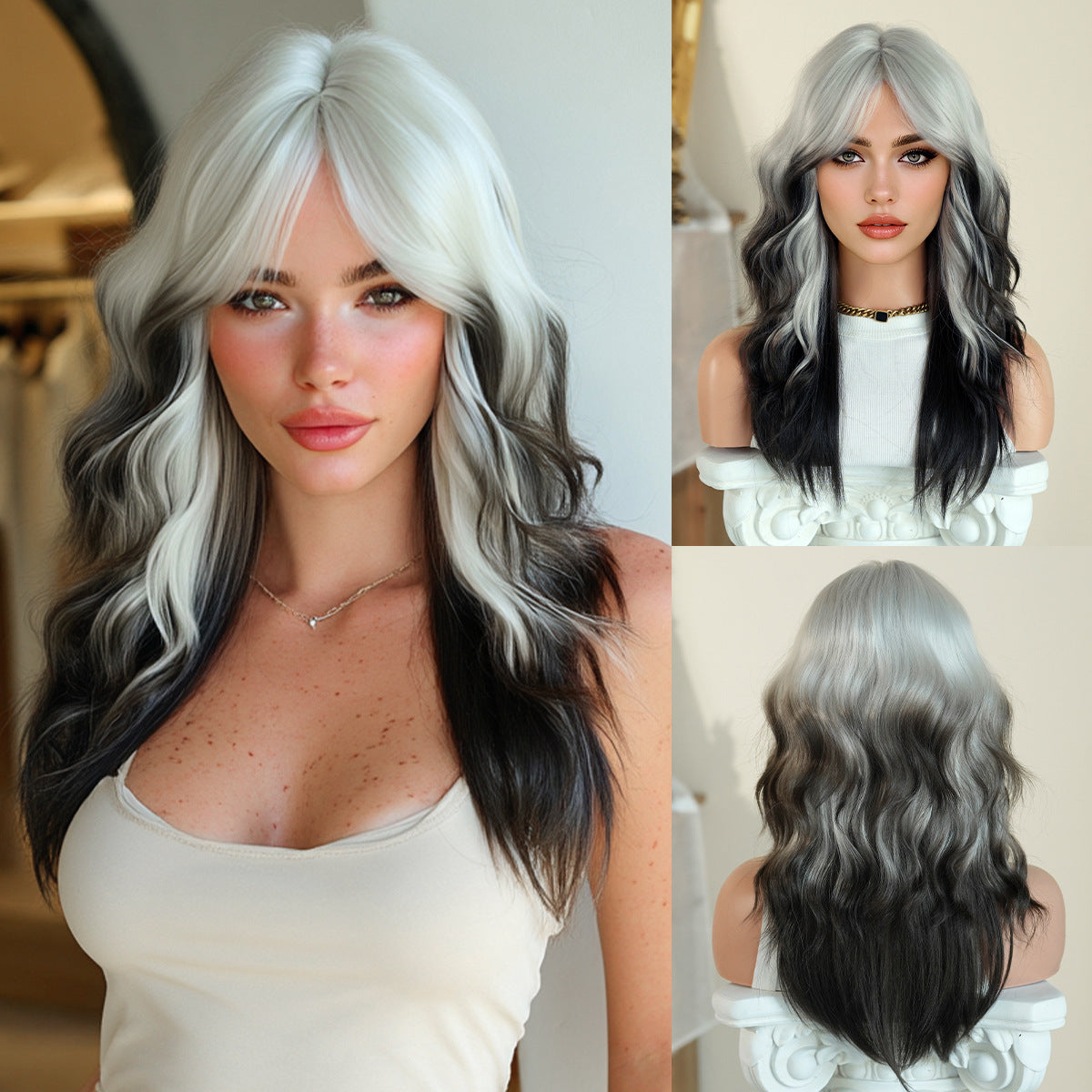 Wavy Orange Female Bangs Food For Halloween Wig Short Curly Hair