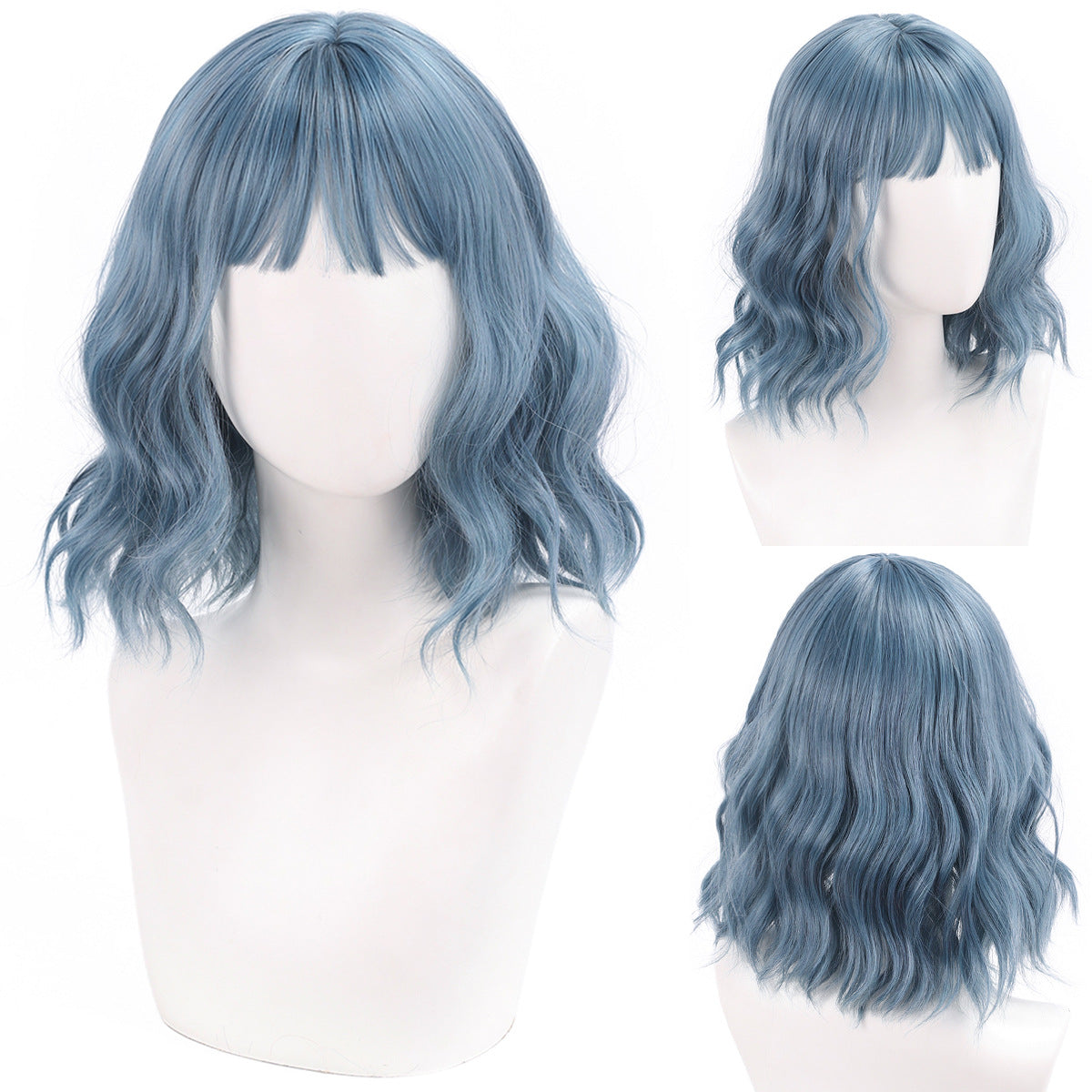 Versatile Comfortable Fringe Festival Water Ripple Wig Short Curly Hair