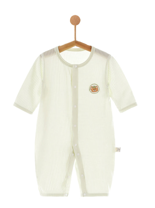 For Babies Summer Thin Air Conditioning Room Boys Long-sleeved Modal Jumpsuit, Climbing Suit
