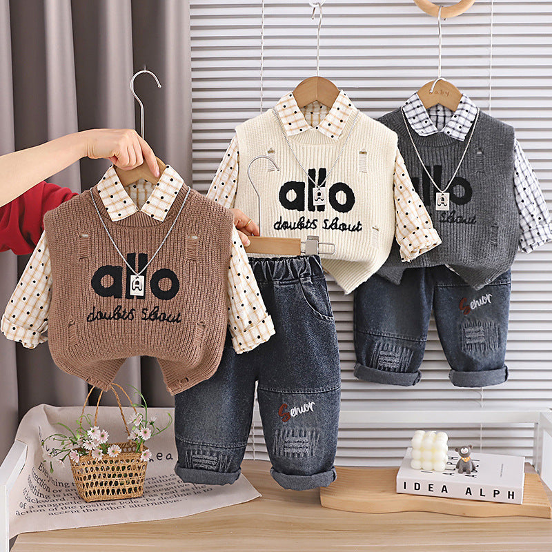 Fashionable Korean Style Toddler Spring Sweater Children's Suit