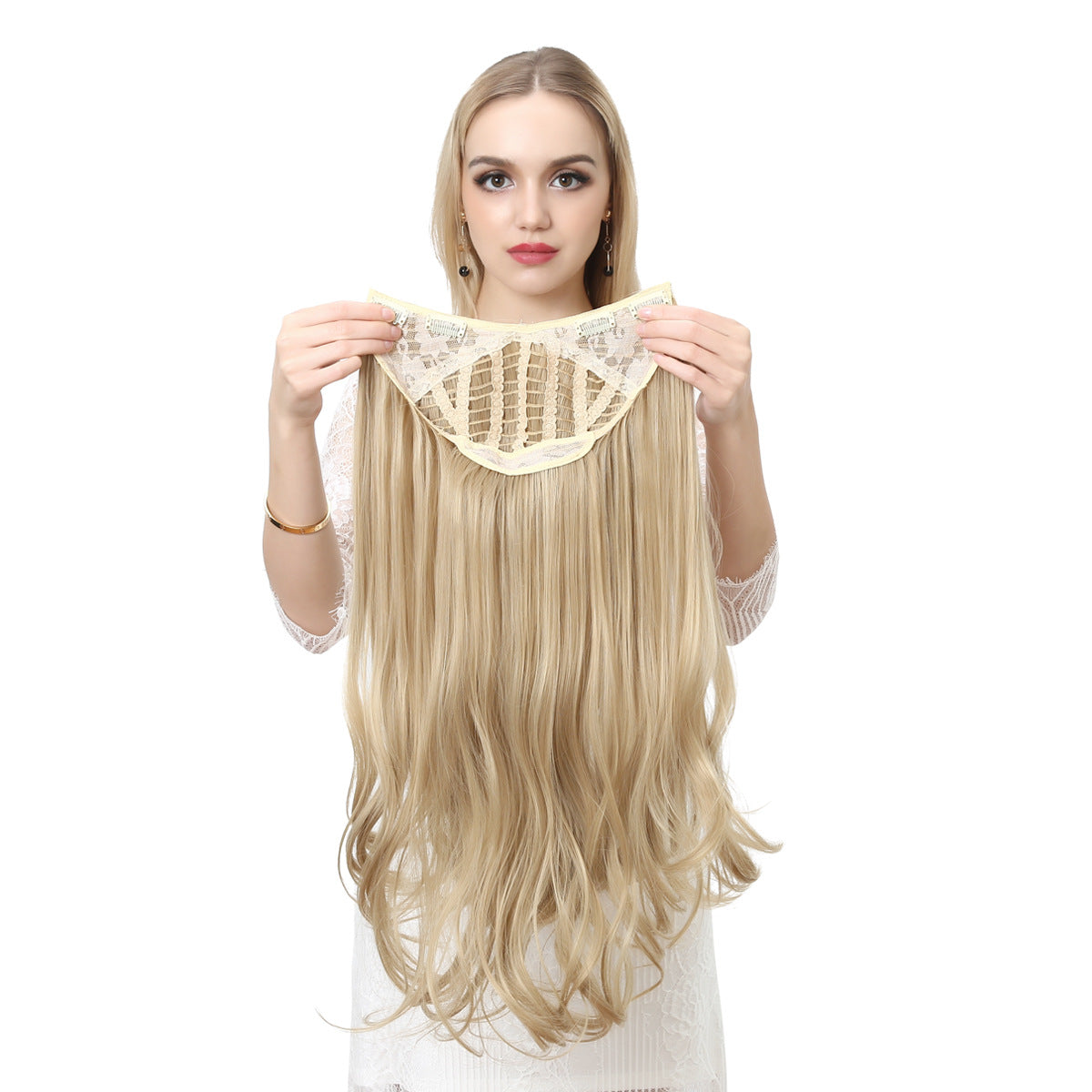 U-shaped Half Headgear Set Long Curly Hair Wig