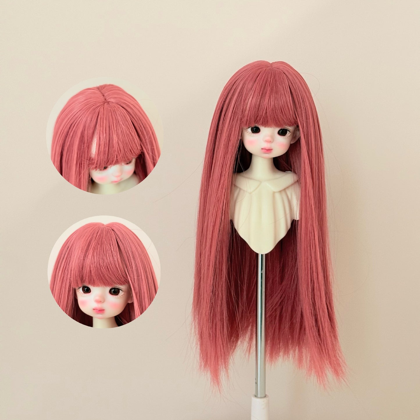 Silk Long Straight Hair Cover Bangs Rough Cos Wig