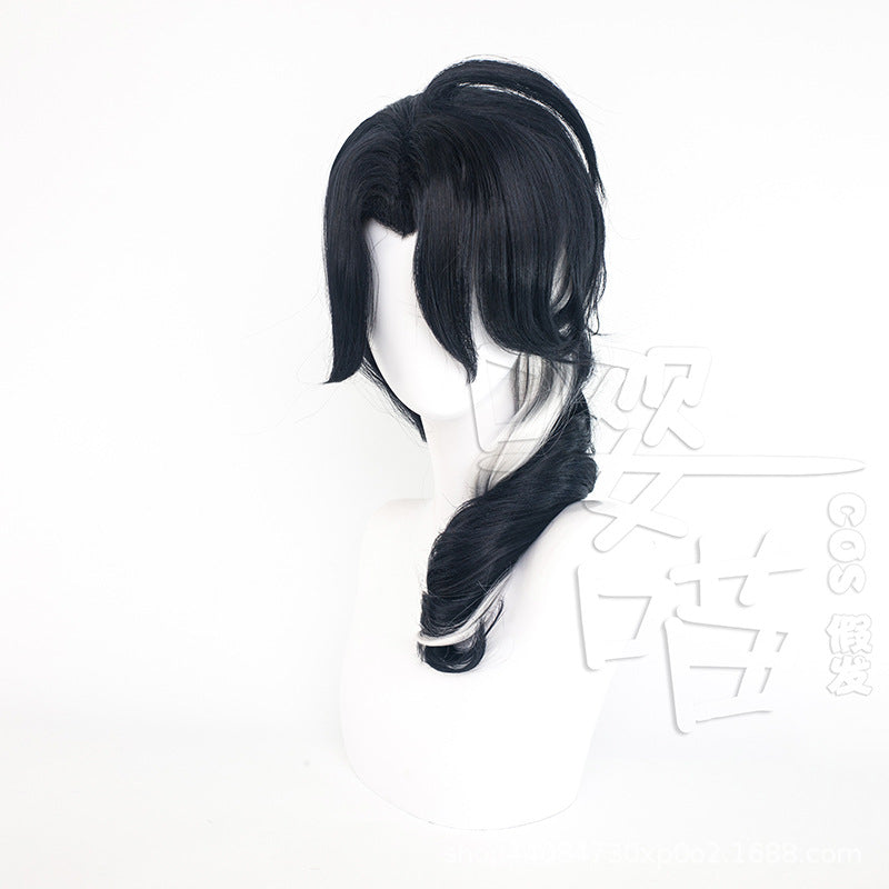 Original God Black White Two-color Fool Cos Wig