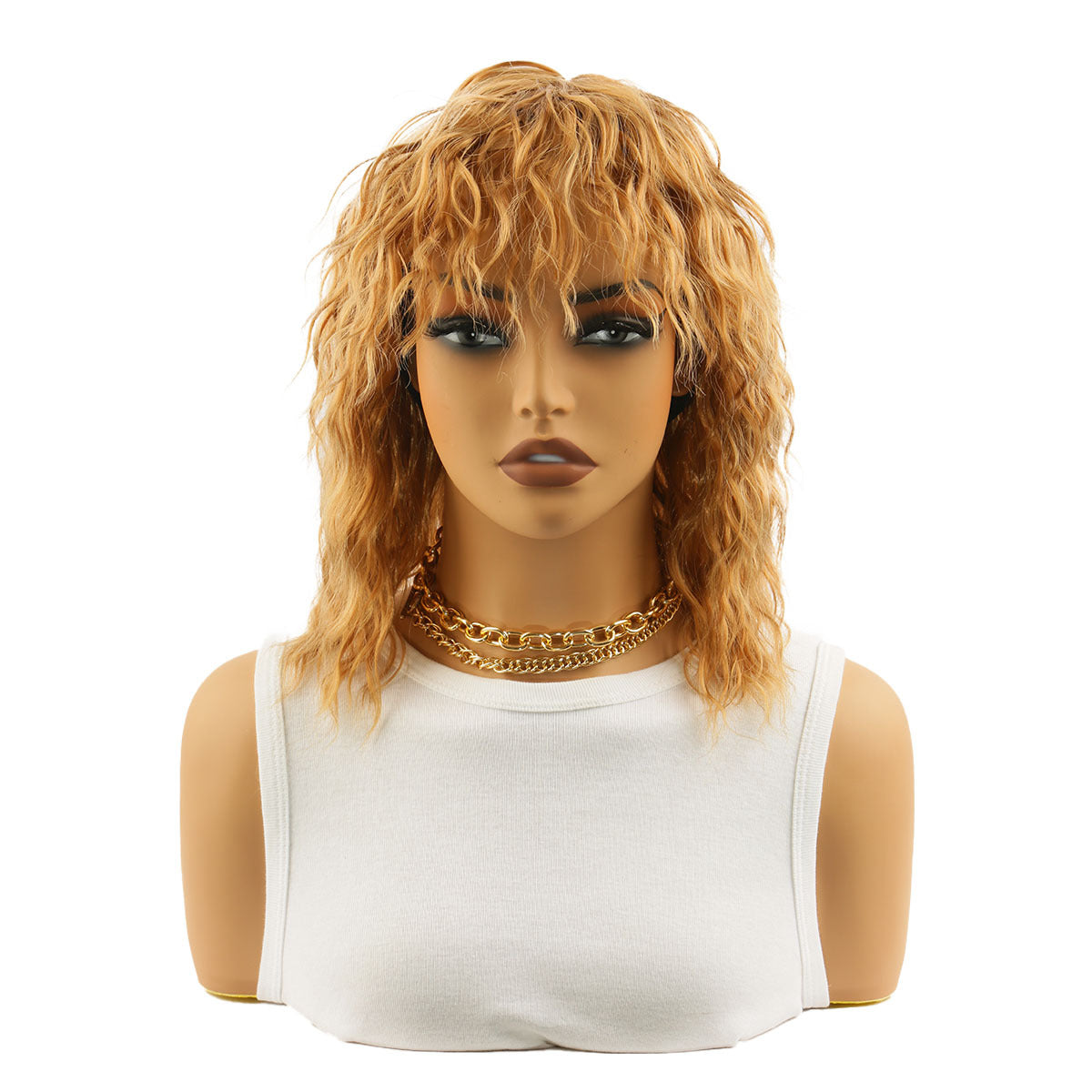 Women's & Men's Black Small Roll African Wig Short Curly Hair