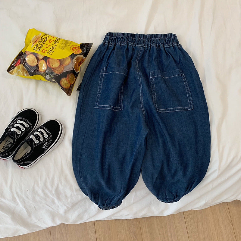 Children's Summer Ice Silk Long Thin Breathable Children's Pants