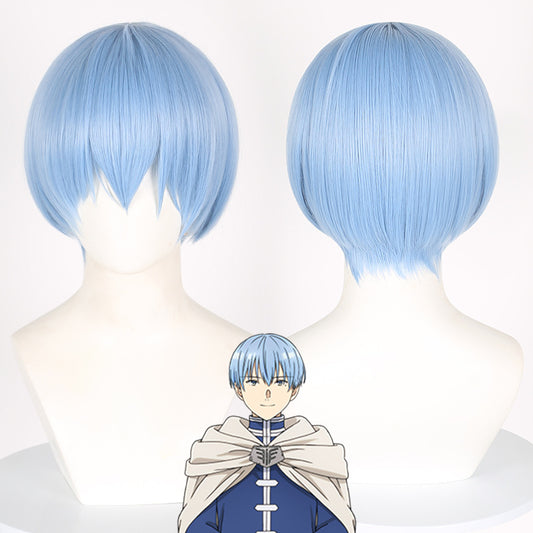 Meier Light Blue Broken Bangs Short Cos Wig