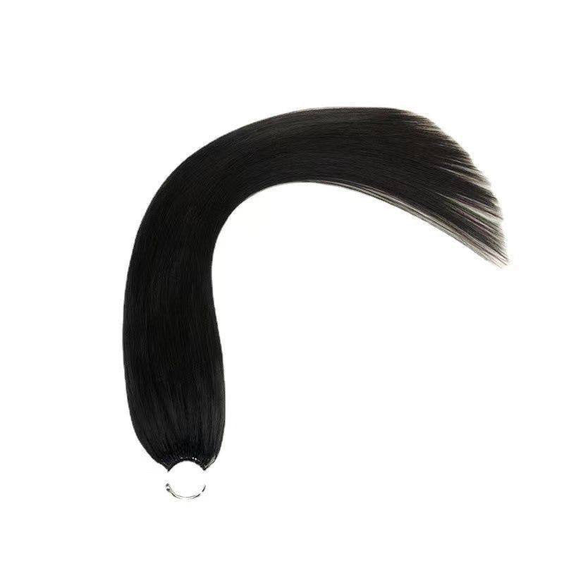 Extension Full Real Folding Head Invisible Seamless Dyeing Handmade Woven Wig