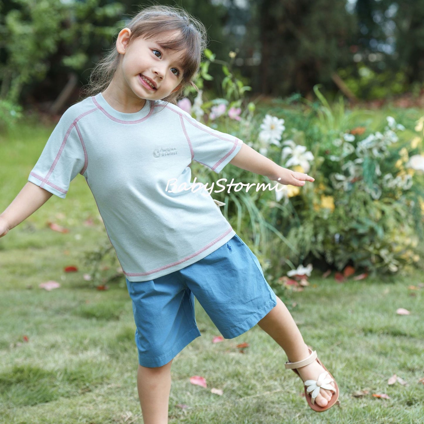 Children's Summer Linen Patchwork Short-sleeved Short Sleeve Children's T-shirt