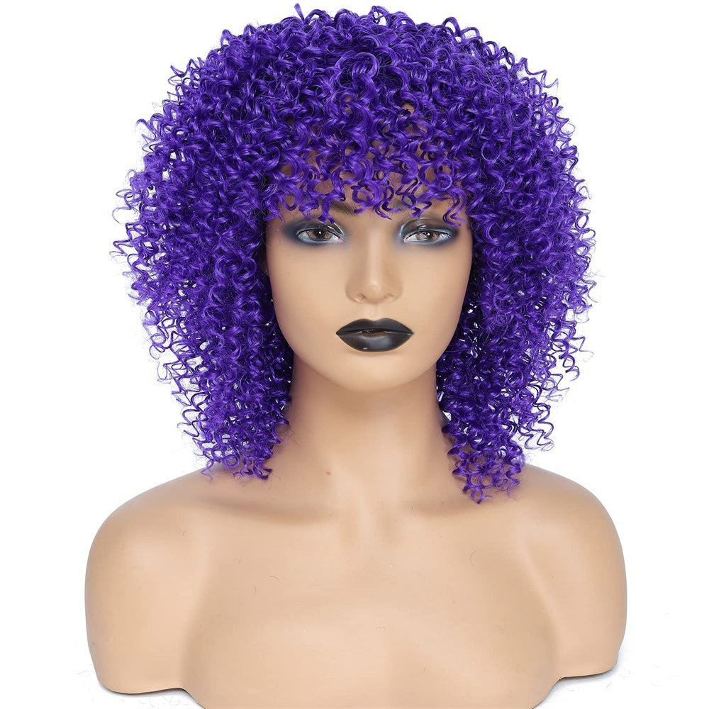Volume Fluffy Female Synthetic Chemical Fiber Popular Afro Whole Wig Short Curly Hair