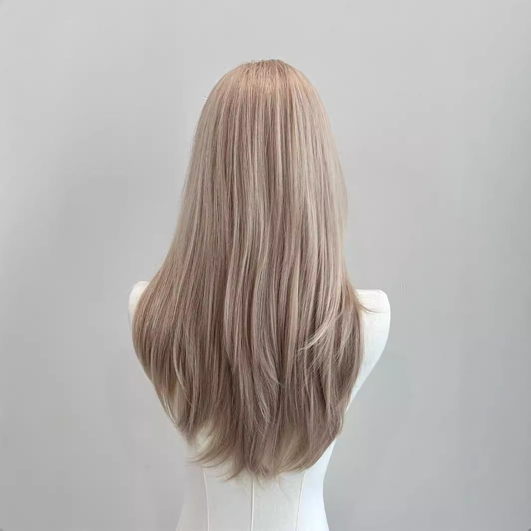 Natural Hair Air Bangs Artificial Female Long Straight Wig